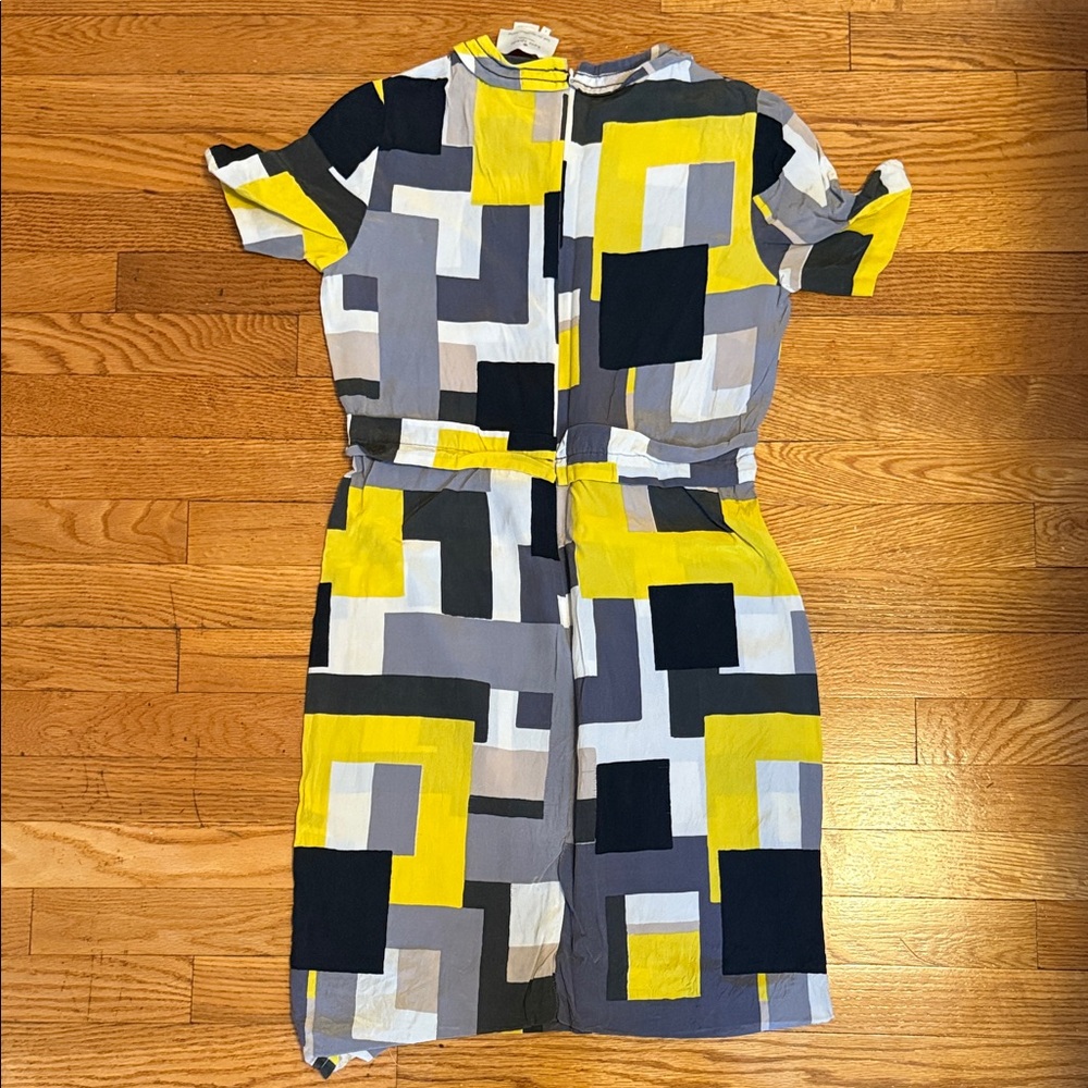 Kate Spade Geometric Yellow and Gray Mini Dress - Picture 3 of 3
